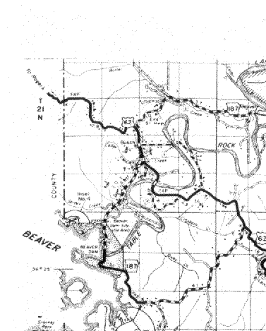 Section, Township, Range map of Carroll Co. Arkansas